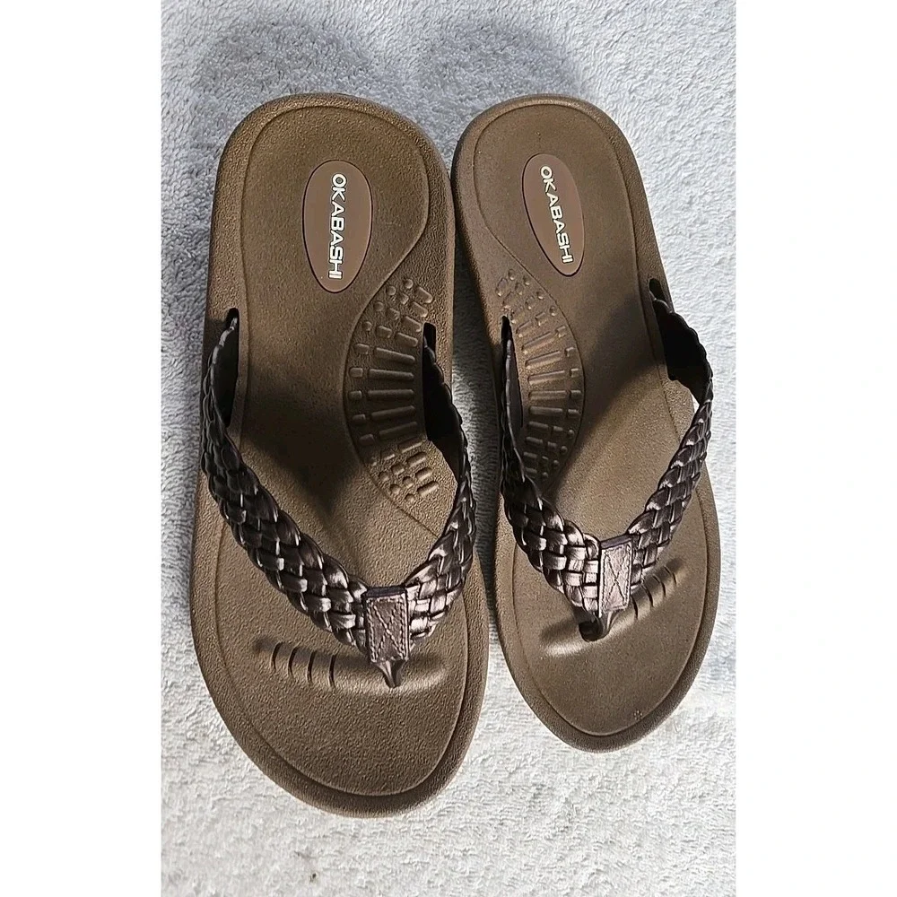 Okabashi‎ Womans Flip Flop Size Small Copper Color Shoes